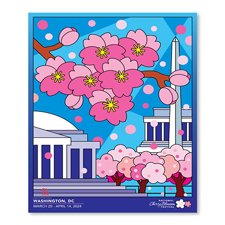 2024 Official National Cherry Blossom Festival Poster by Nicolas Shi